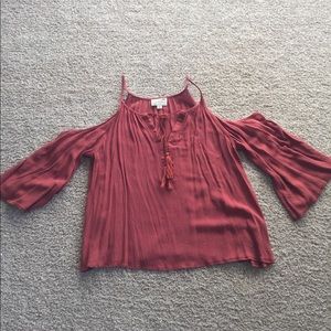 Orange cold shoulder top from PAC SUN